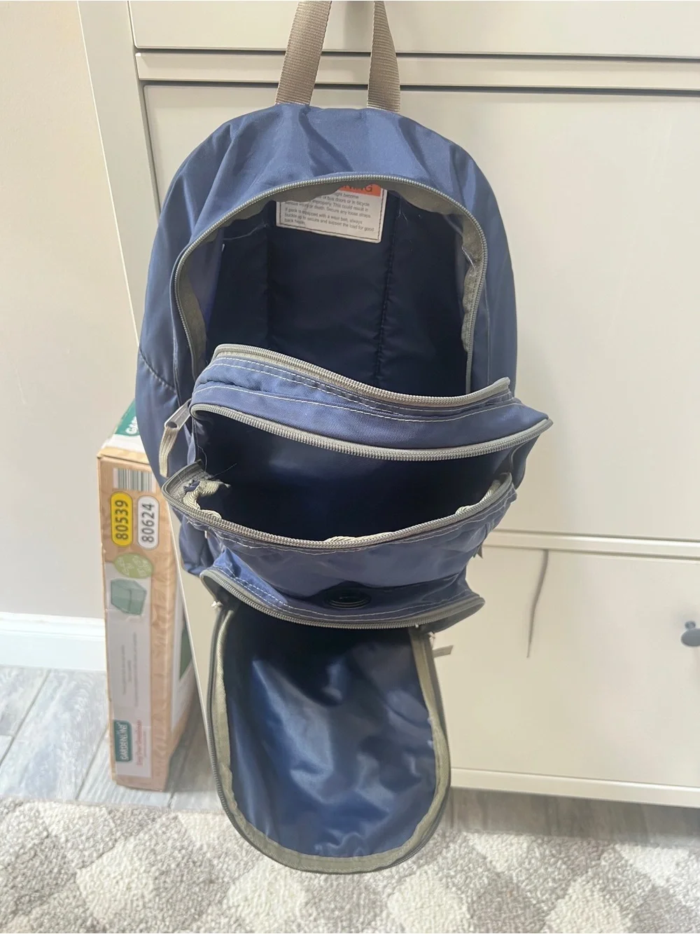 L.L. Bean Navy and Light Gray Men's Backpack